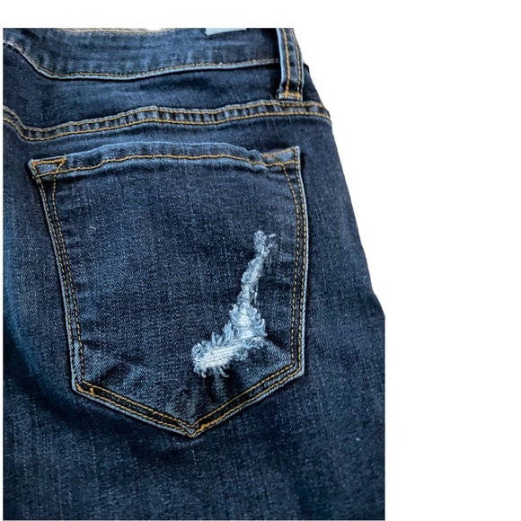 Kancan Distressed Skinny Jeans Dark Blue Size 9/11 - Picture 8 of 9